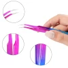 Pinza color arcoíris para depilado de vinil